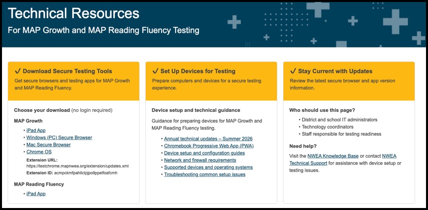 NWEA News.Updated technical requirements – Summer 2026